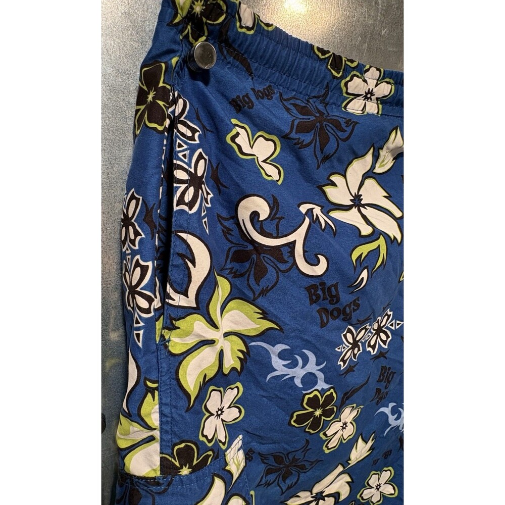 Big Dogs Mens Hawaiian Floral Print Blue Swim Trunk Board Shorts Size 2X - Picture 14 of 16